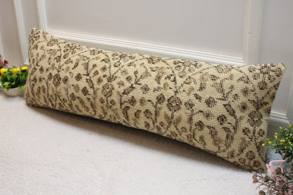 Floral Kilim Pillow Cover 12x36: Handmade Upcycled Rug
