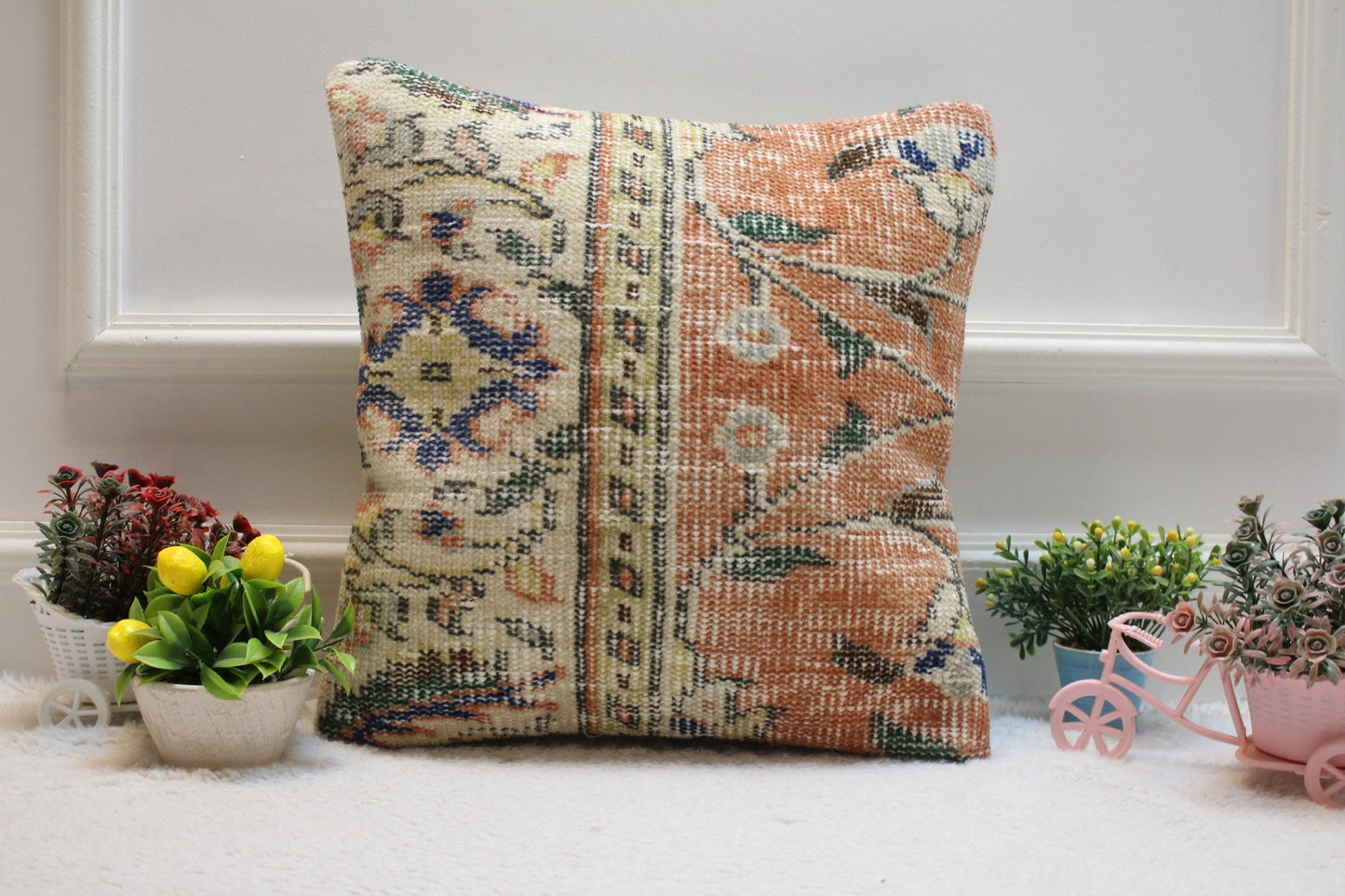 Floral Kilim Pillow Cover (16x16 inc)