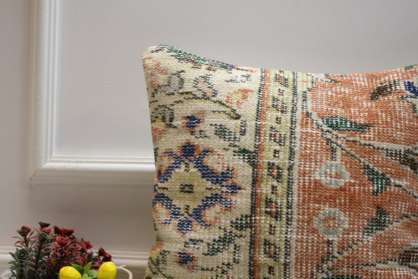 Floral Kilim Pillow Cover (16x16 inc)