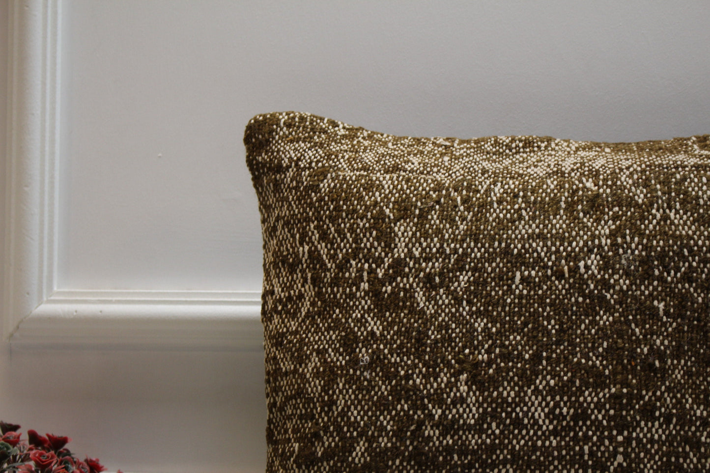 Handmade Kilim Pillow Cover: Vintage Woven Wool, 16x16 Square