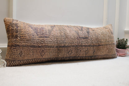 12x36 Long Lumbar Kilim Pillow Cover: Upcycled Woven Rug, Boho Decor