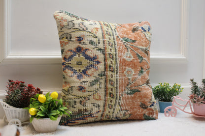 Floral Kilim Pillow Cover (16x16 inc)