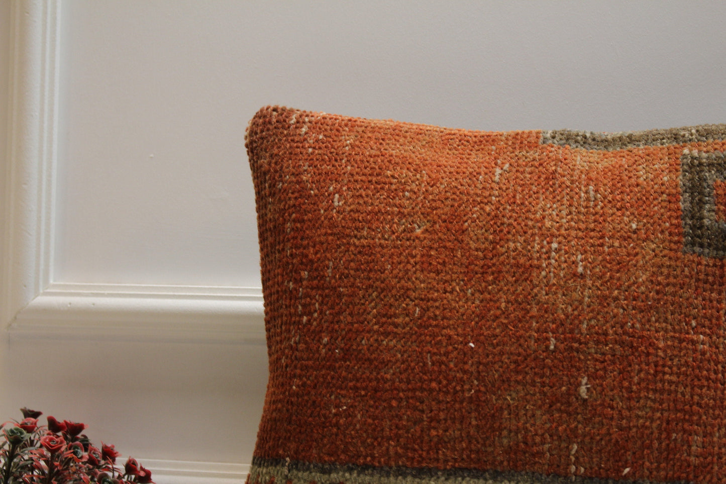 Handmade Kilim Pillow Cover: Upcycled Anatolian Rug, 16x16 Throw Pillow