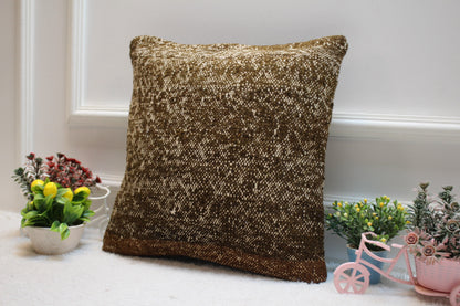 Handmade Kilim Pillow Cover: Vintage Woven Wool, 16x16 Square