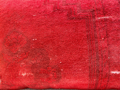 Red Kilim Pillow Cover: Organic Wool Lumbar Pillow (16x24 in)