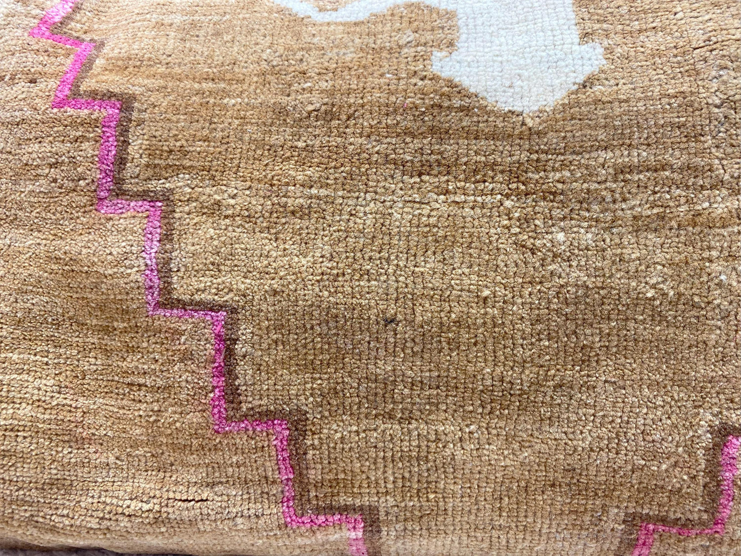 Handmade Brown Turkish Rug Lumbar Pillow Cover (16x24 in)