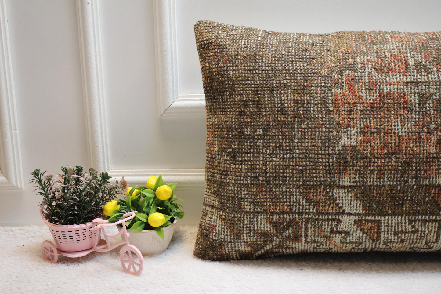 Handmade Kilim Pillow Cover: Brown Anatolian Rug Pillow, 16x24 inch