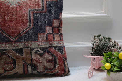Handmade Turkish Kilim Pillow Cover: Boho Home Decor, 16x16 inch