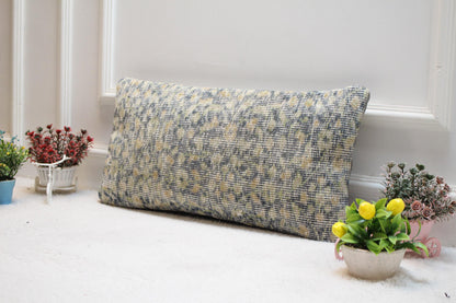 Floral Kilim Pillow Cover: Handmade Turkish Rug Lumbar Pillow (12x24 in)