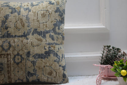 Handmade Turkish Rug Pillow Cover: Boho Home Decor, 16x16 inch
