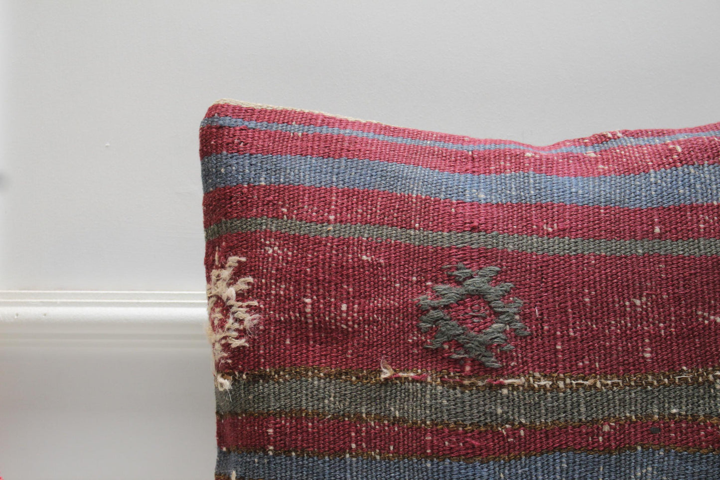 Handmade Kilim Pillow Cover: Purple Woven Accent Cushion (16x16)