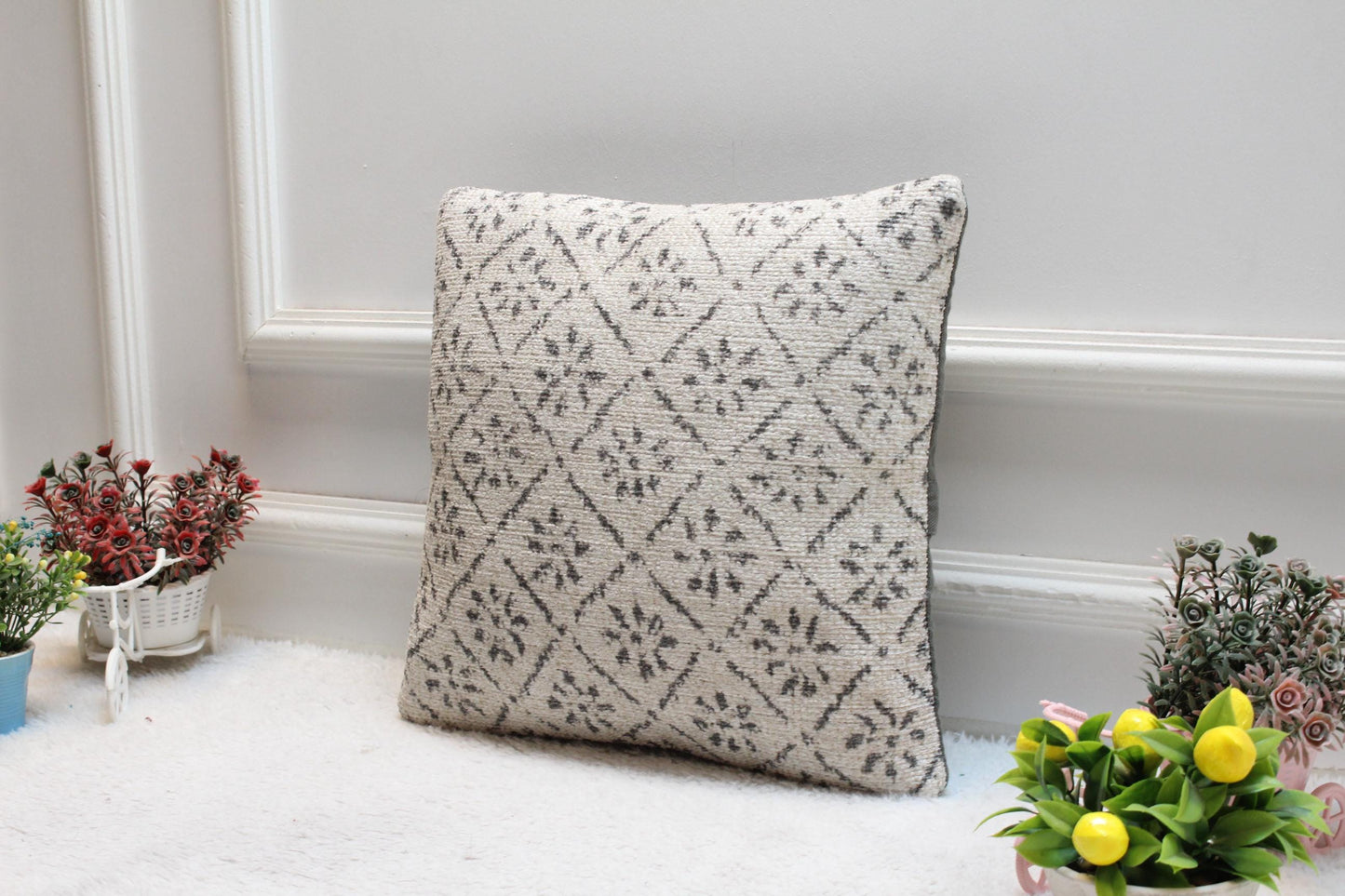 Handmade Kilim Pillow Cover: 16x16 Vintage Woven Throw Cushion