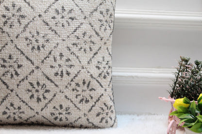 Handmade Kilim Pillow Cover: 16x16 Vintage Woven Throw Cushion