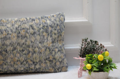 Floral Kilim Pillow Cover: Handmade Turkish Rug Lumbar Pillow (12x24 in)