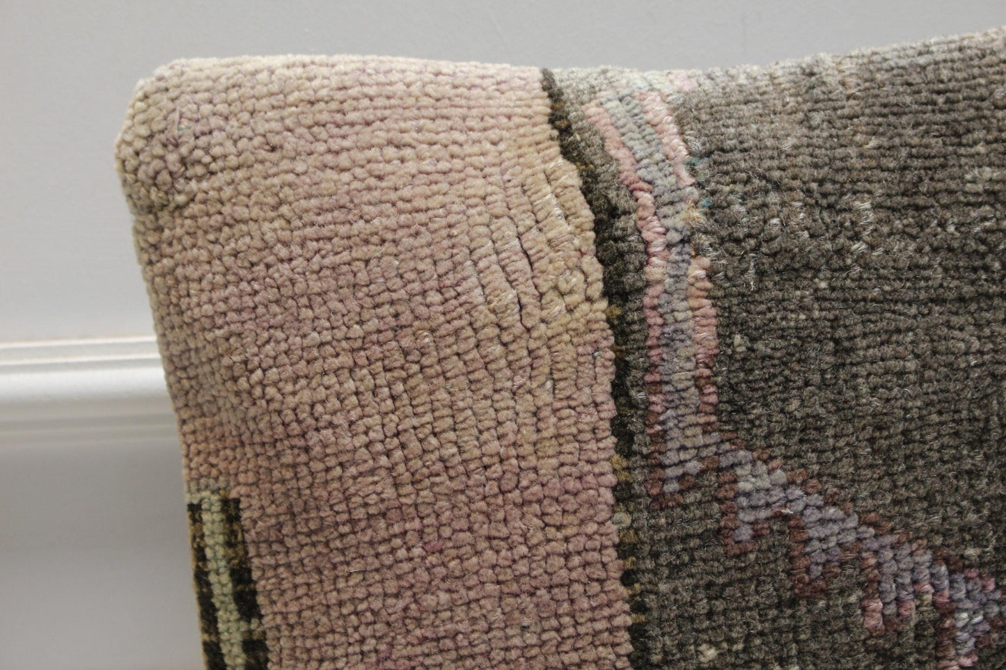 Vintage Turkish Rug Pillow Cover: Brown Wool Kilim Throw Pillow (16x16 in)