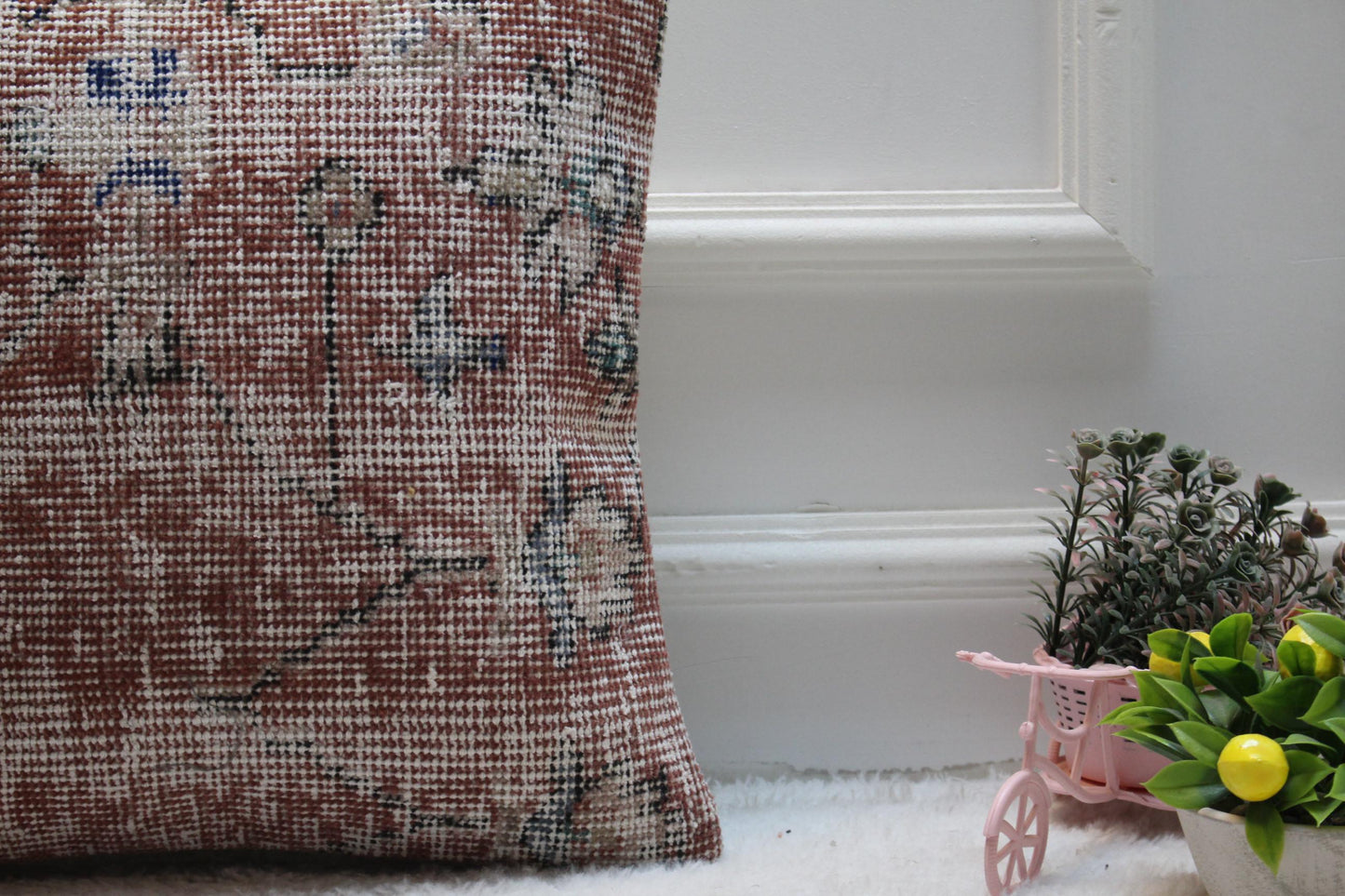 Vintage Turkish Rug Pillow Cover: 16x16 Boho Sofa Throw Pillow