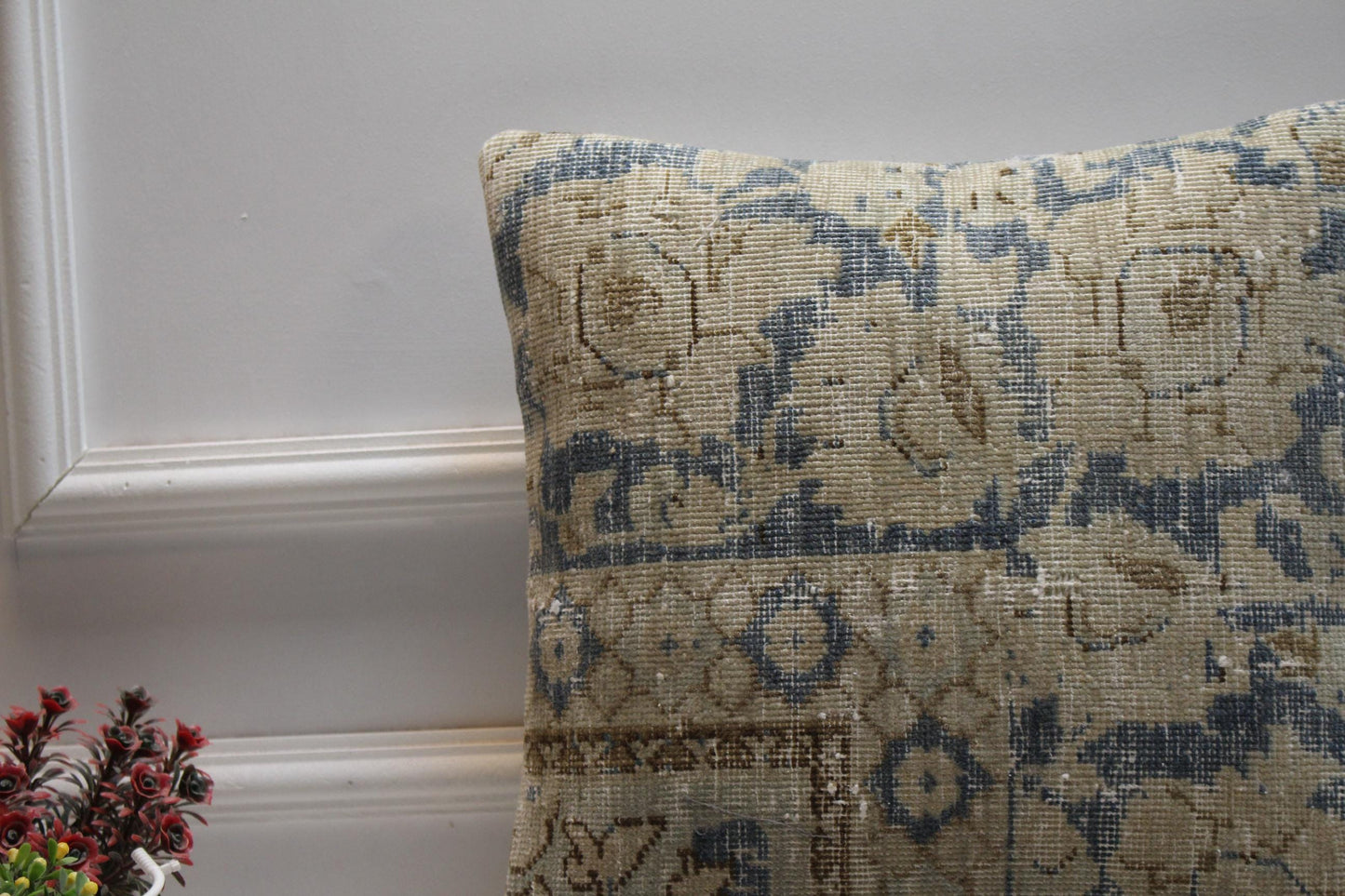 Handmade Turkish Rug Pillow Cover: Boho Home Decor, 16x16 inch