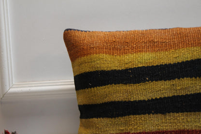 Handmade Kilim Pillow Cover: Boho Home Decor (16x16 inc)