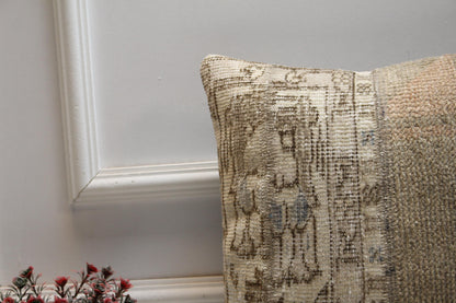 Patchwork Turkish Rug Pillow Cover: Bohemian Home Decor (16x16 inch)
