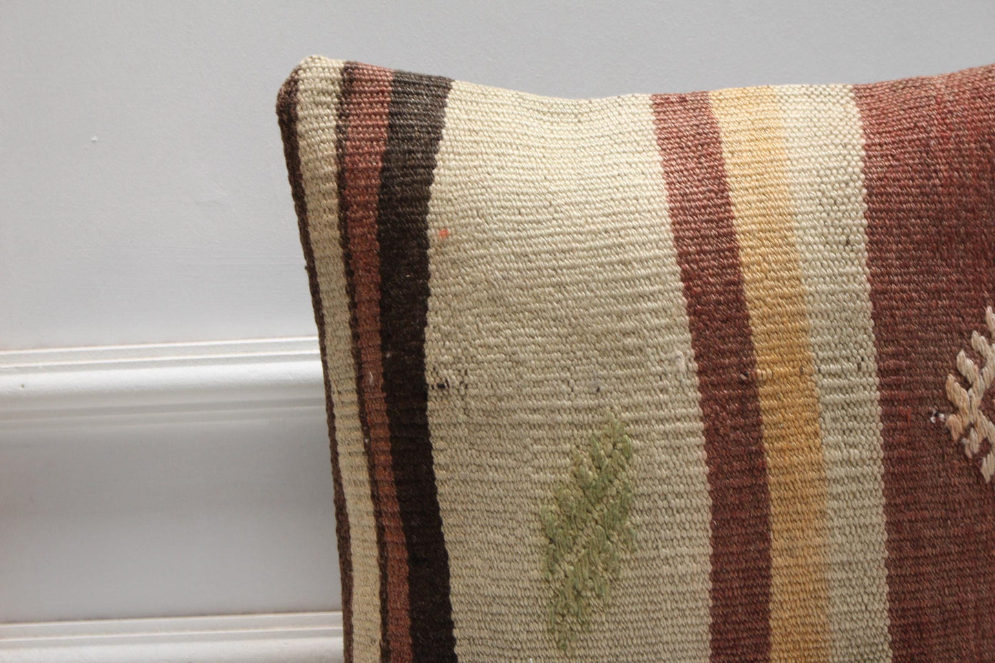 Handmade Kilim Pillow Cover: 16x16 Bohemian Home Decor