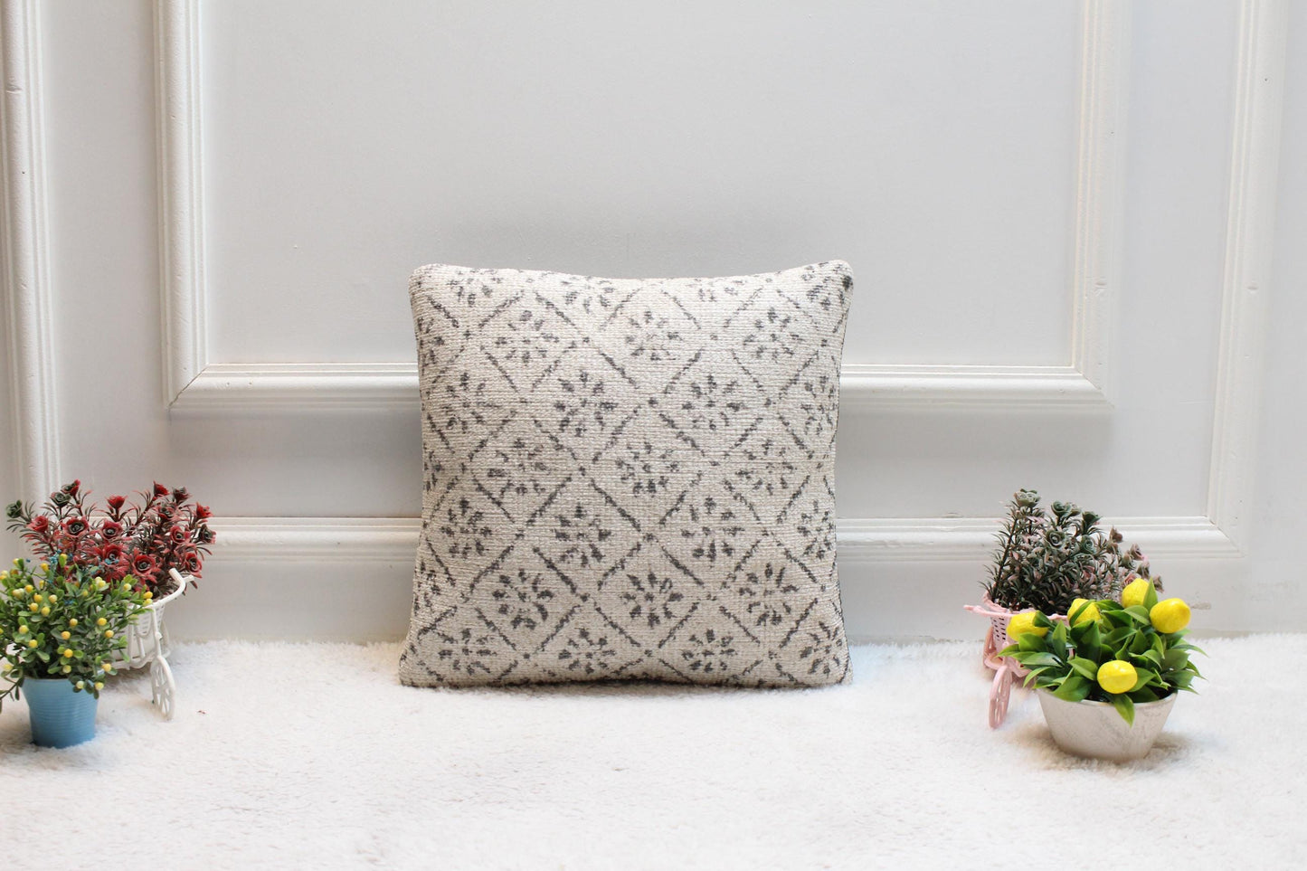 Handmade Kilim Pillow Cover: 16x16 Vintage Woven Throw Cushion