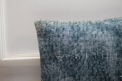Blue Kilim Pillow Cover: 16x16 Turkish Rug, Upcycled Wool