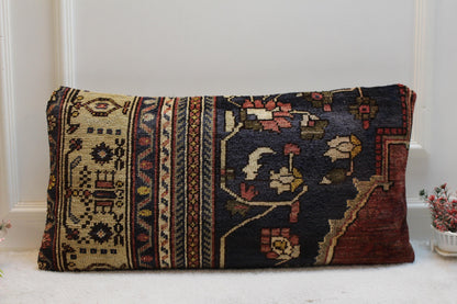 Floral Anatolian Rug Pillow Cover: Handmade Turkish Kilim, 16x16 inch
