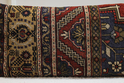 Handmade Turkish Rug Pillow Cover: Vintage Kilim Lumbar Pillow (16x32 in)
