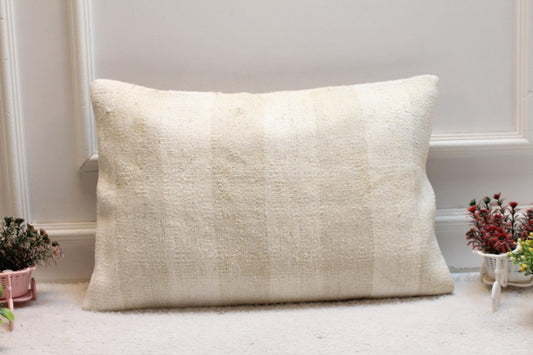 Vintage Kilim Pillow Cover (16x24 inc): Handmade Boho Home Decor