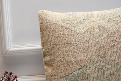 Handmade Turkish Rug Pillow Cover: Upcycled Kilim, 16x16 inch
