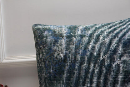 Blue Kilim Pillow Cover: Vintage Organic Wool Throw Pillow, 16x16