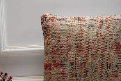 Handmade Kilim Pillow Cover: Red Anatolian Rug, Boho Decor (16x16 in)