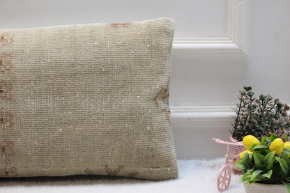Upcycled Turkish Kilim Lumbar Pillow Cover: Rustic Bohemian Decor (12x24 inch)