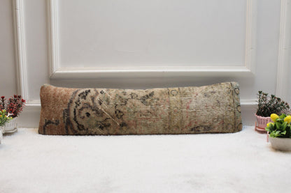 Slim Turkish Kilim Lumbar Pillow – 8x36 Handwoven Vintage Cushion