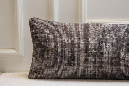 Handmade Turkish Rug Lumbar Pillow Cover: Upcycled Kilim, 12x48 inch