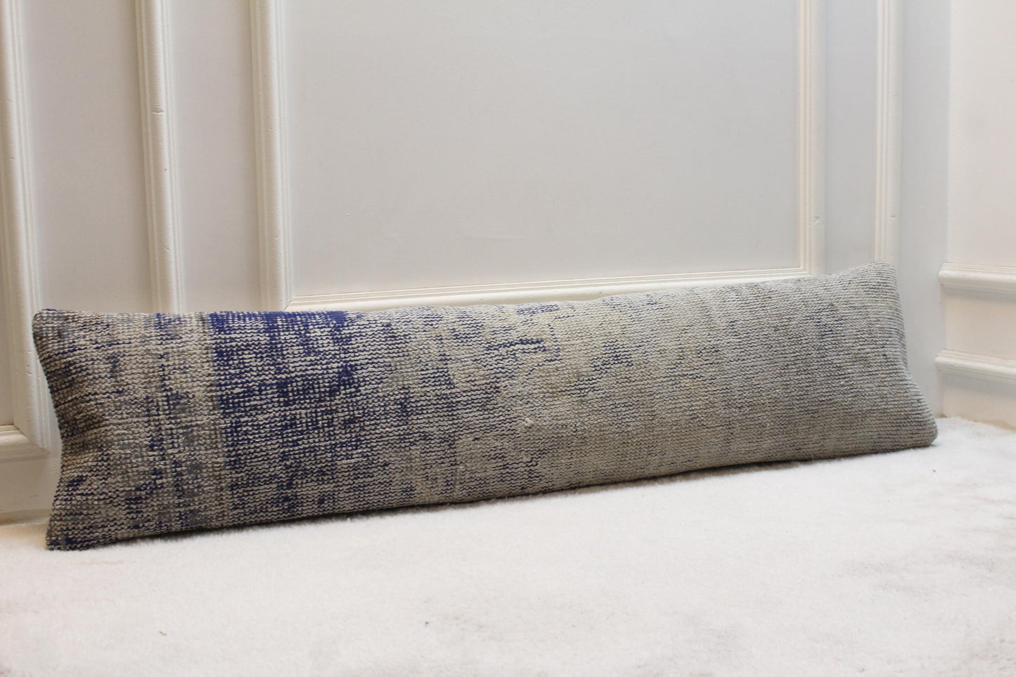 Handmade Turkish Rug Lumbar Pillow Cover: Vintage Woven Design (12x48 inch)