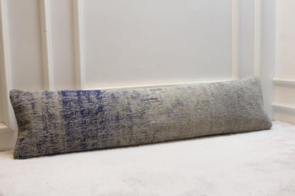 Handmade Turkish Rug Lumbar Pillow Cover: Vintage Woven Design (12x48 inch)
