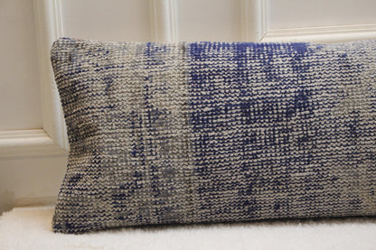 Handmade Turkish Rug Lumbar Pillow Cover: Vintage Woven Design (12x48 inch)