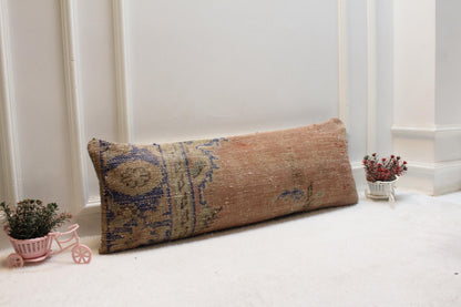 Vintage Turkish Rug Print Lumbar Pillow Cover - Boho Cushion (12x24 inch)