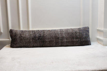 Vintage Turkish Kilim Lumbar Pillow | 12x48 inch Distressed Wool