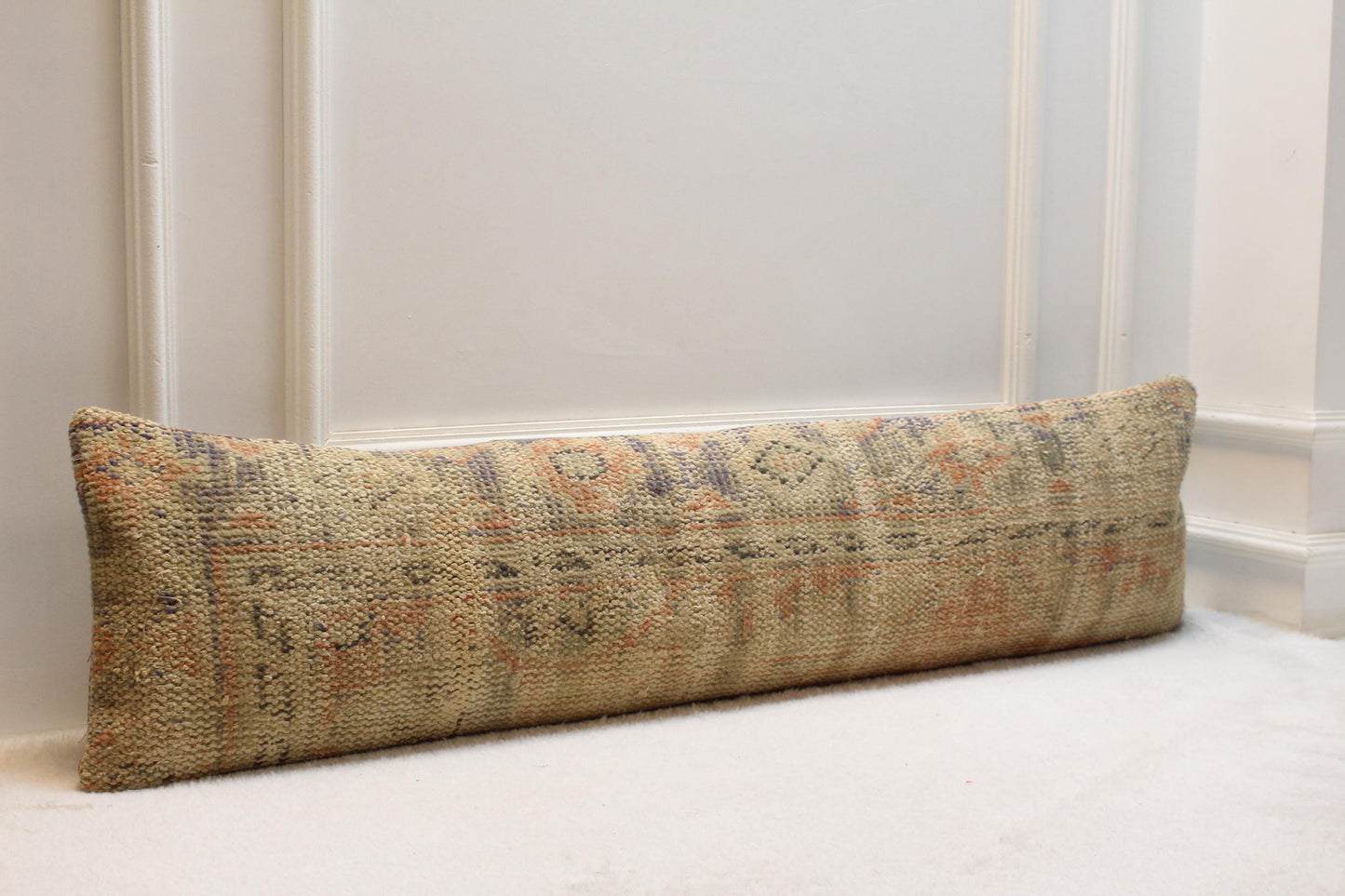 Vintage Turkish Kilim Pillow Cover | 30x120 cm, Faded Neutrals