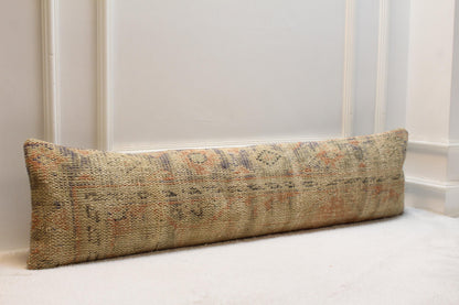 Vintage Turkish Kilim Pillow Cover | 30x120 cm, Faded Neutrals