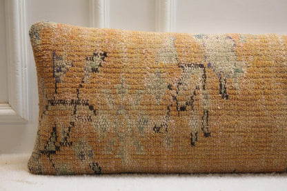 Vintage Turkish Kilim Bench Pillow – 30x120" Upcycled Cushion