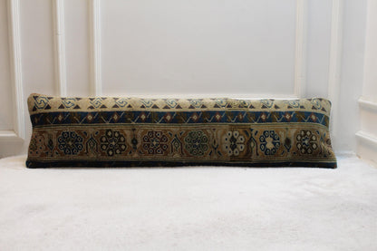 Vintage Kilim Pillow – 30x120” Turkish Rug, Bench Cushion