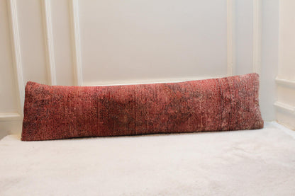 Long Kilim Pillow Cover 12x48, Vintage Turkish Rug Lumbar Pillow