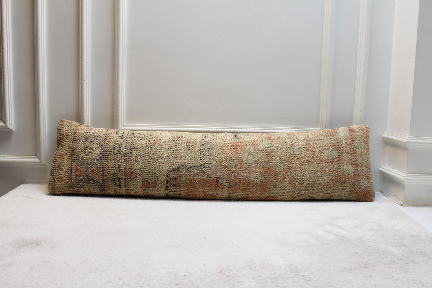 Handmade Kilim Lumbar Pillow 30x120” | Turkish Desert Tone Cushion