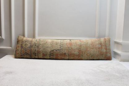 Handmade Kilim Lumbar Pillow 30x120” | Turkish Desert Tone Cushion