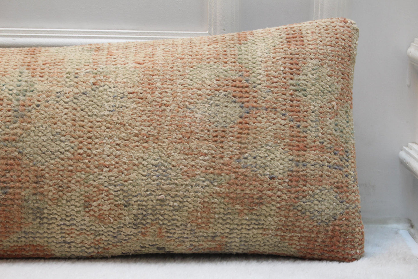 Handmade Kilim Lumbar Pillow 30x120” | Turkish Desert Tone Cushion