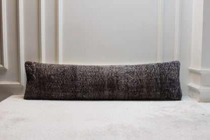 Turkish Kilim Lumbar Pillow Cover (30x120") | Extra Long Brown Gray Boho Cushion