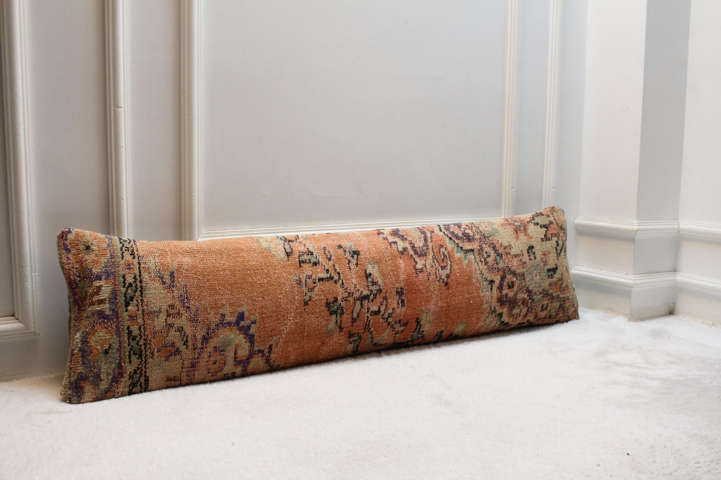 Vintage Turkish Kilim Lumbar Pillow | Extra Long Boho Cushion Cover
